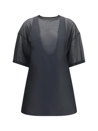 hybrid dress with sheer t-shirt