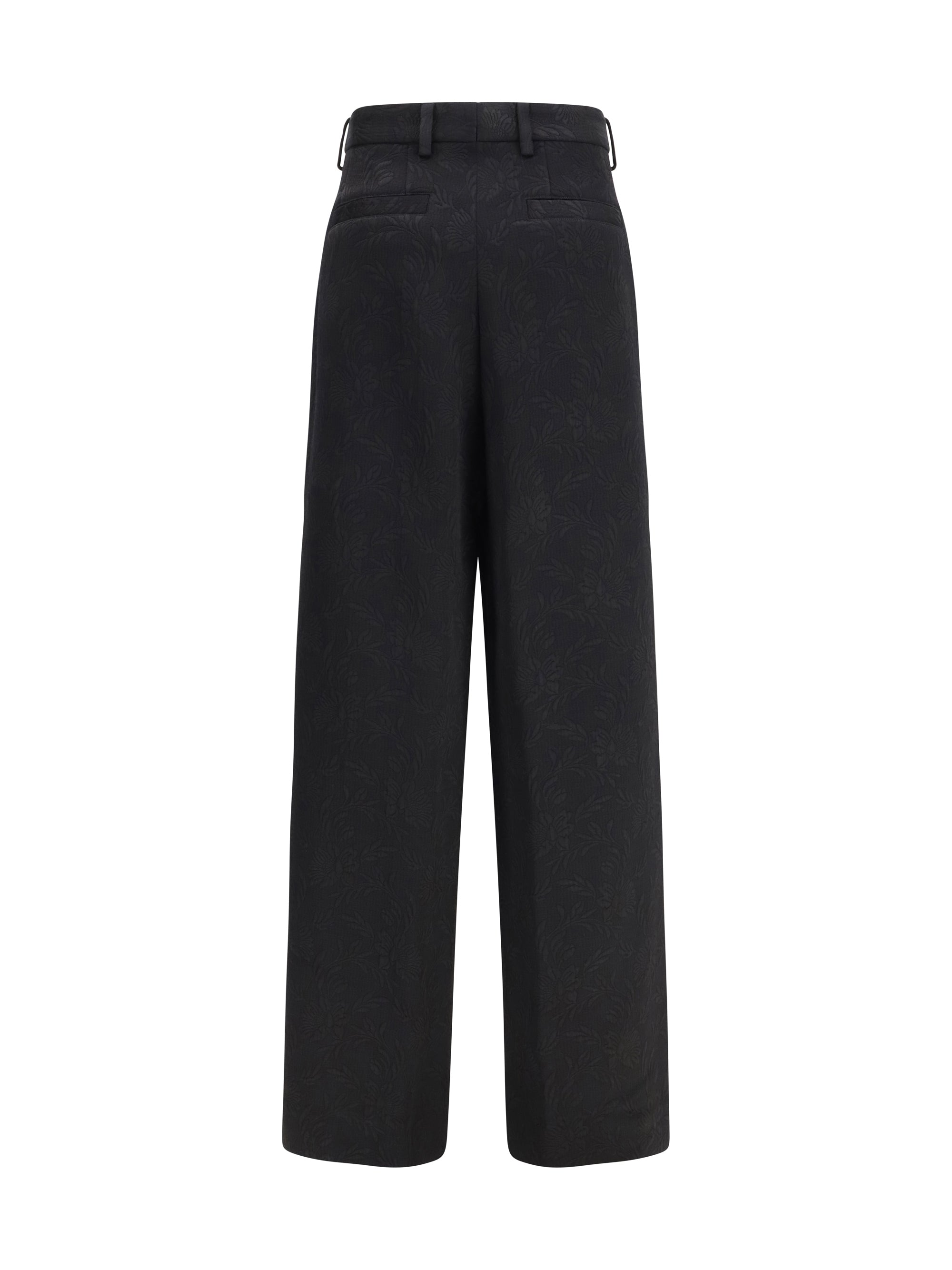wide-leg pants with all-over jacquard pattern