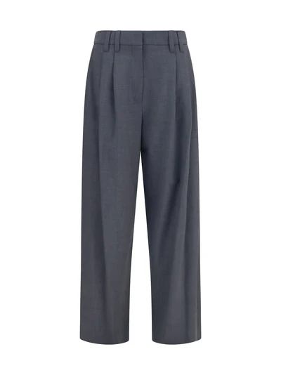 tropical wool tailored pants with monili detail