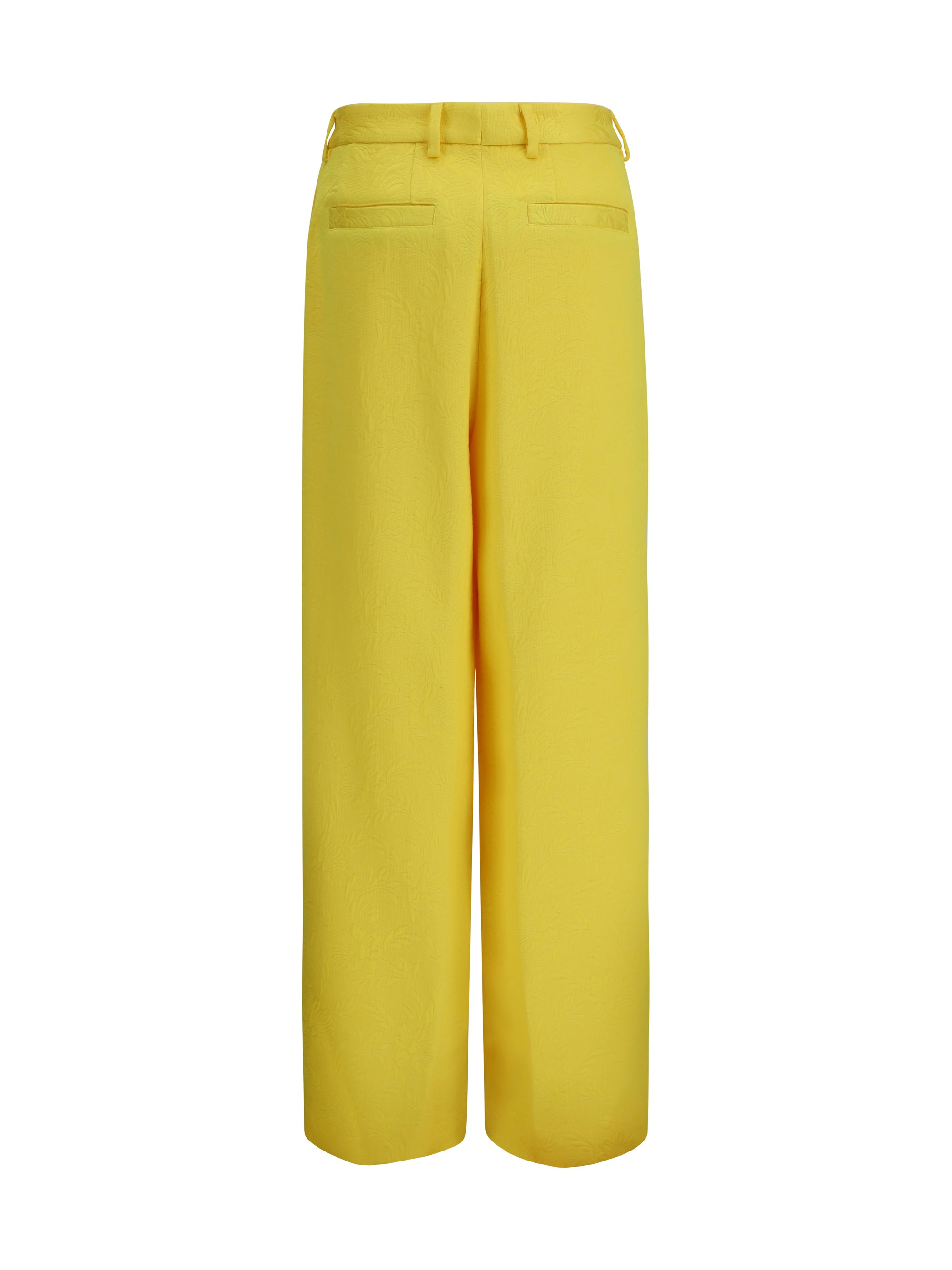DRIES VAN NOTEN 36 wide-leg pants with all-over jacquard pattern 