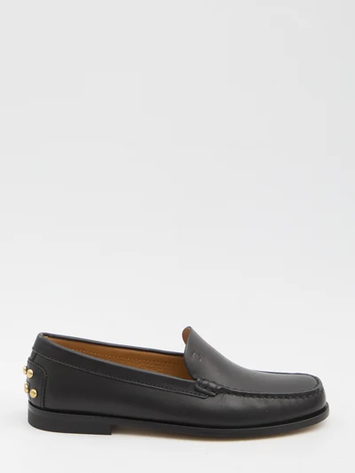 metal dots loafers