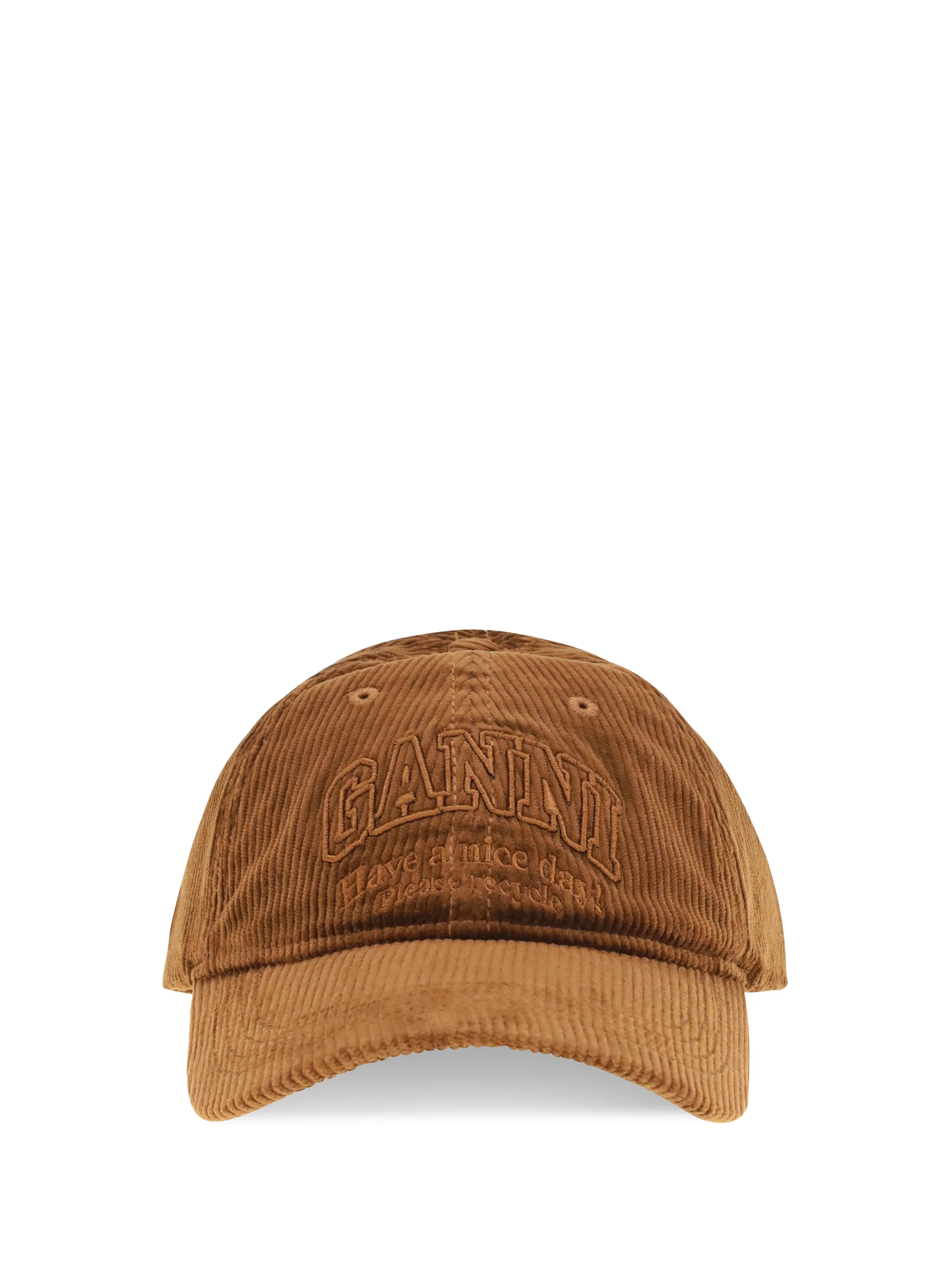 GANNI OS corduroy cap