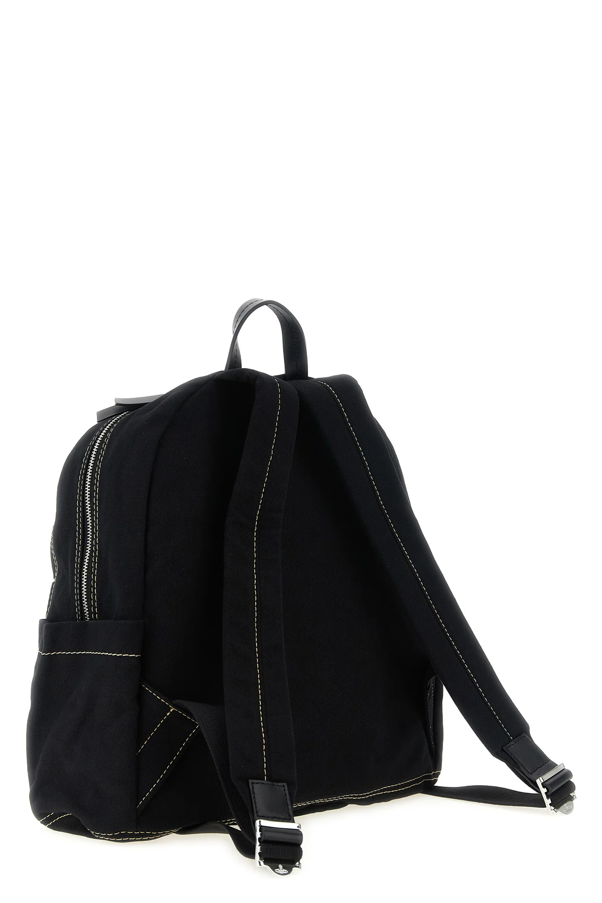 the vivienne westwood george medium backpack is made of sturdy black cotton ca