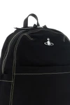 the vivienne westwood george medium backpack is made of sturdy black cotton ca