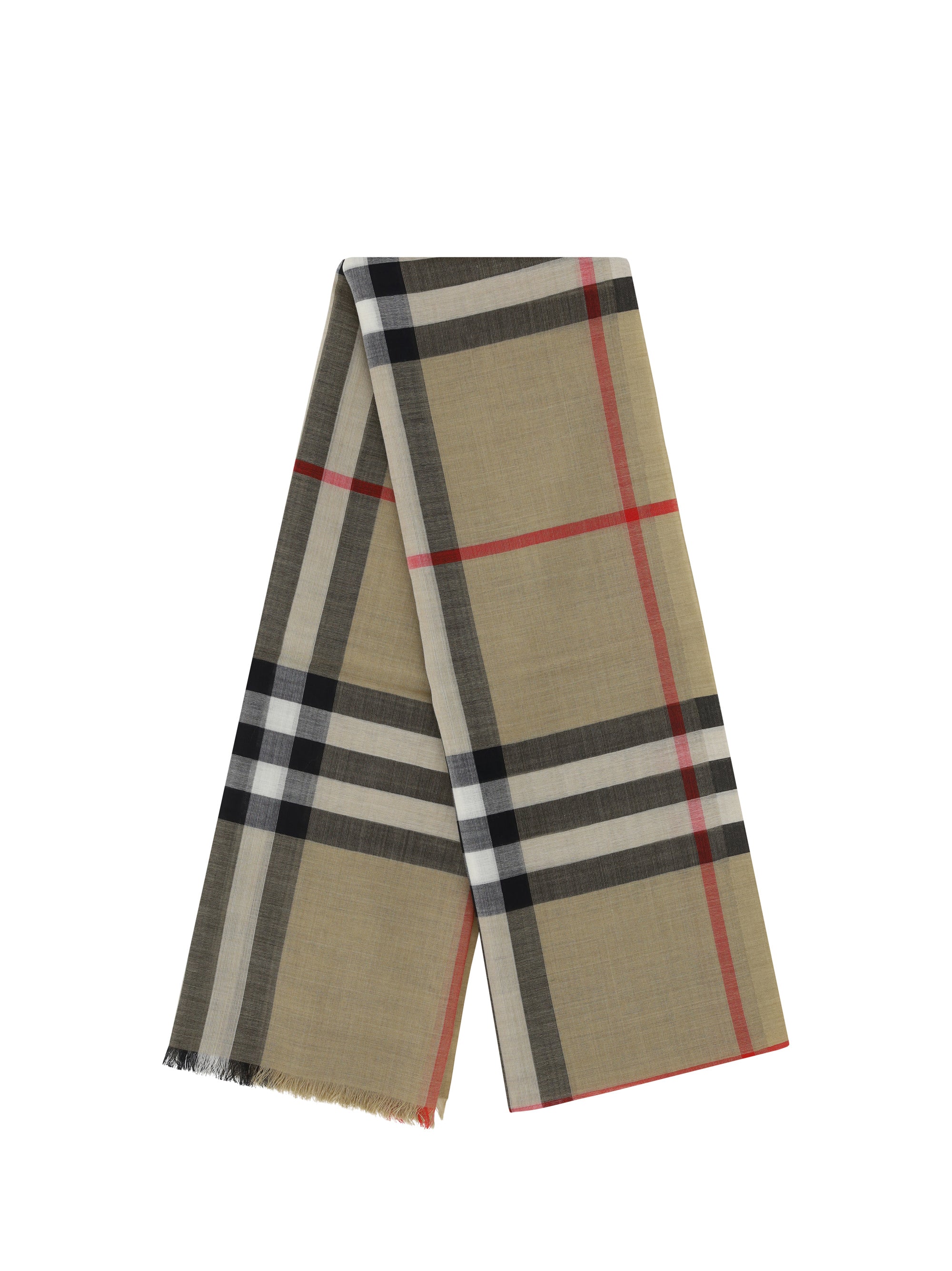 BURBERRY OS silk and wool blend scarf