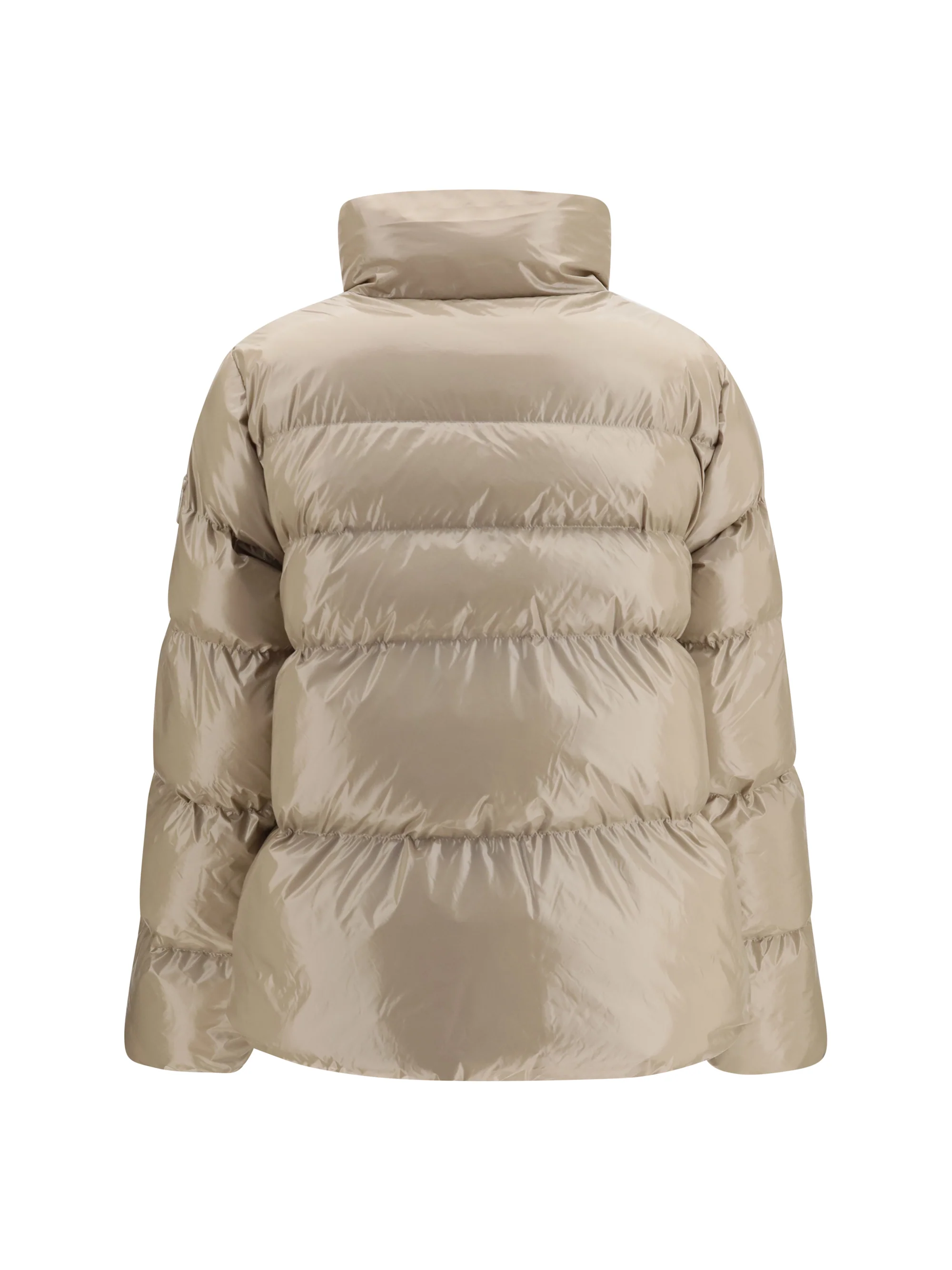glossy quilted puffer jacket