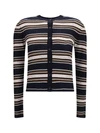 striped silk and wool cardigan
