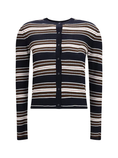 striped silk and wool cardigan