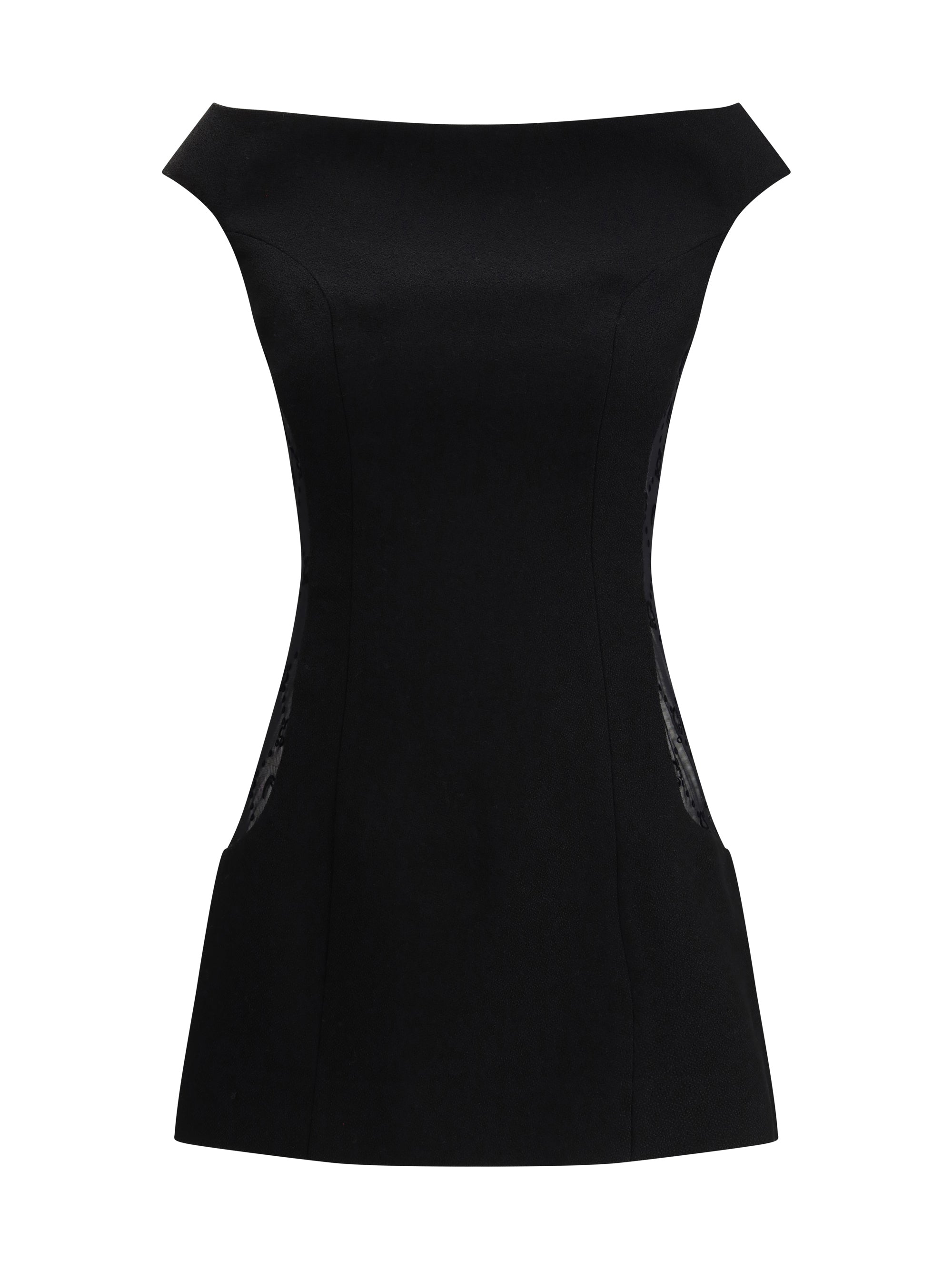 MARINE SERRE 36 wool bouclé sleeveless mini dress