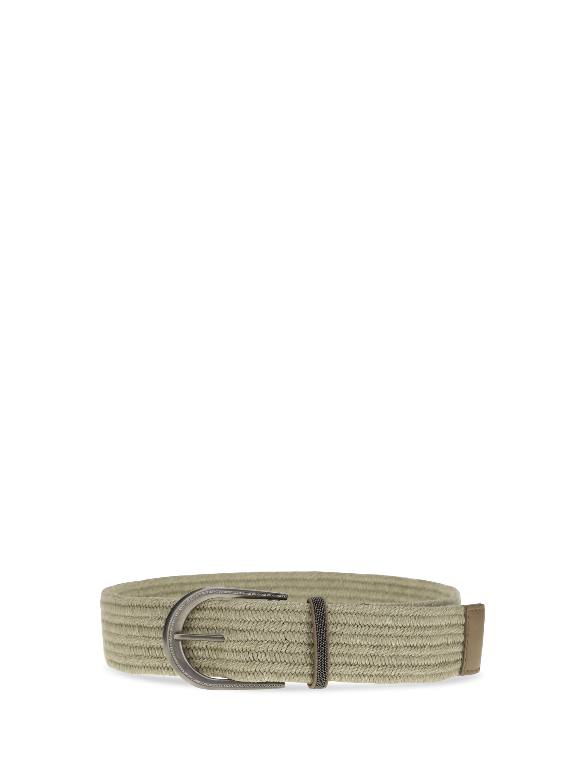 BRUNELLO CUCINELLI S braided linen belt with shiny loop