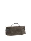 essence suede top-handle bag