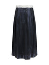 foil-treated midi skirt