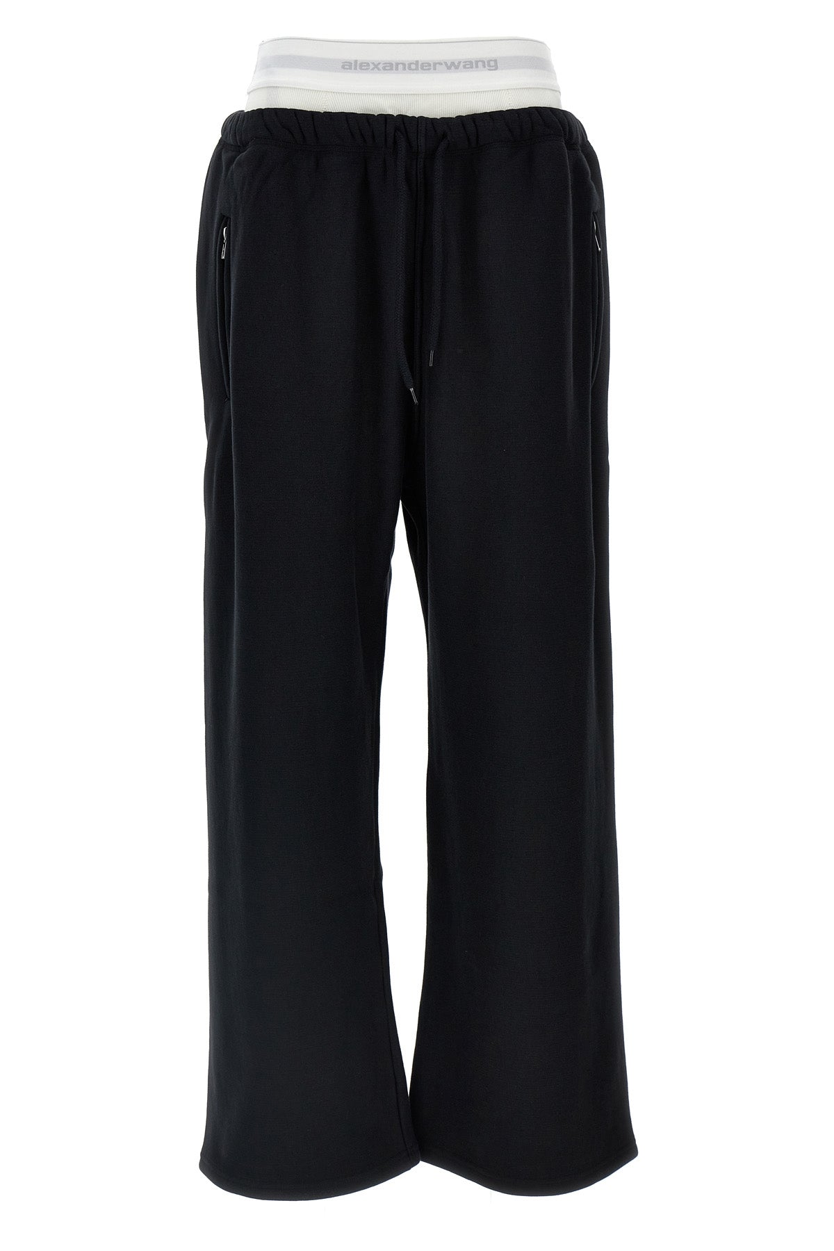 T BY ALEXANDER WANG M wide leg w/ logo elastic exposed brief cotton joggers
