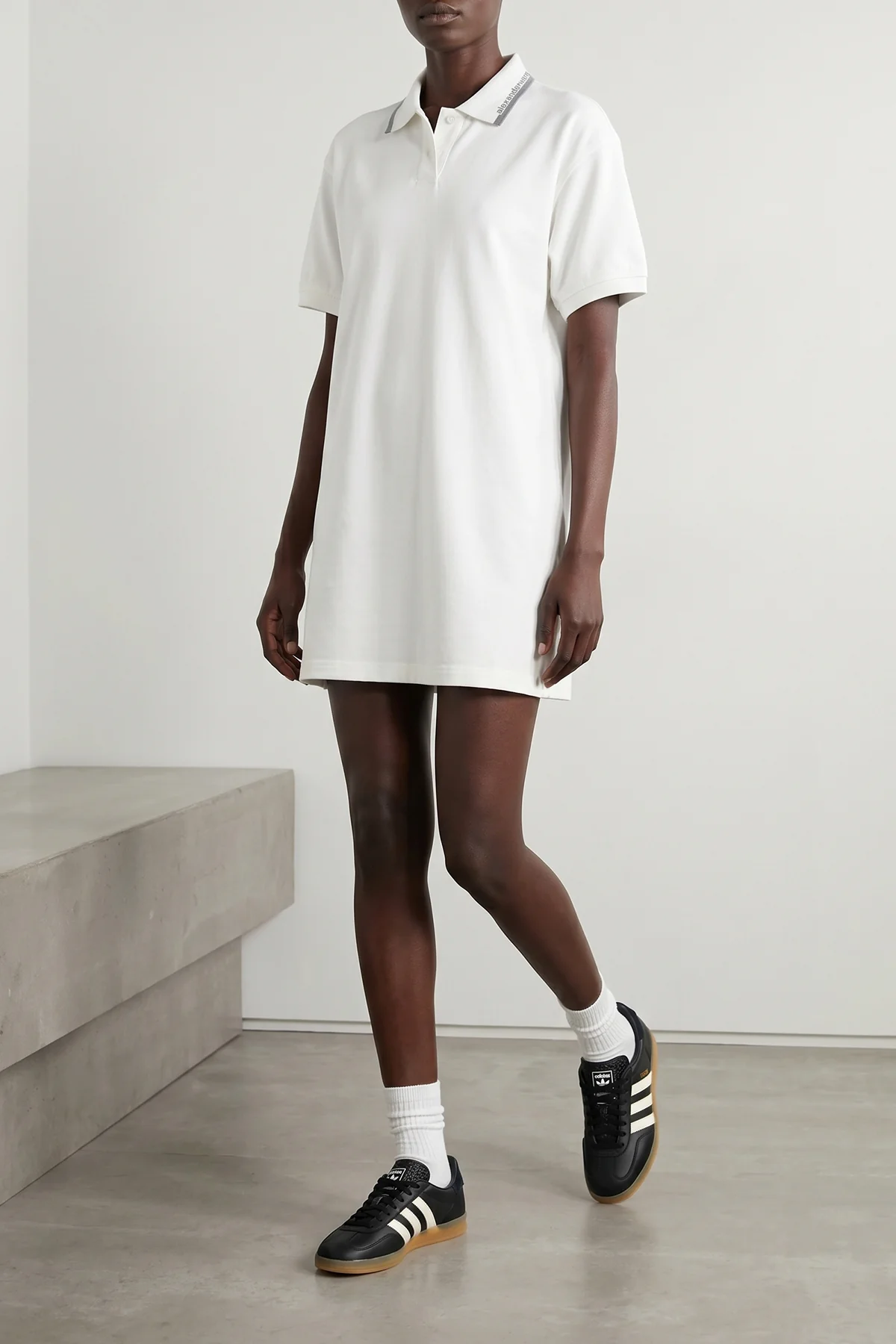 compact japanese cotton jersey polo dress