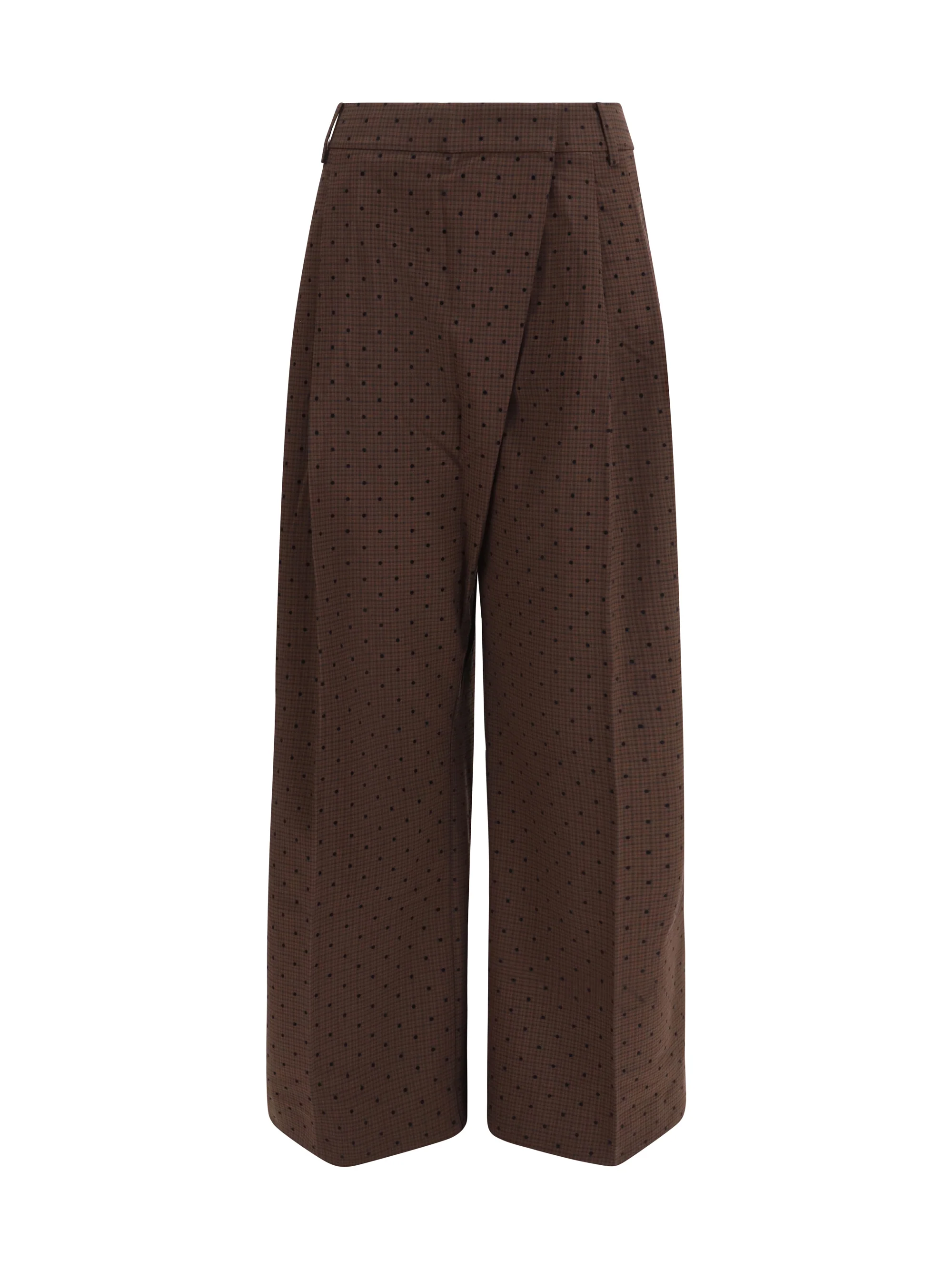 flocked plaid crossover pants