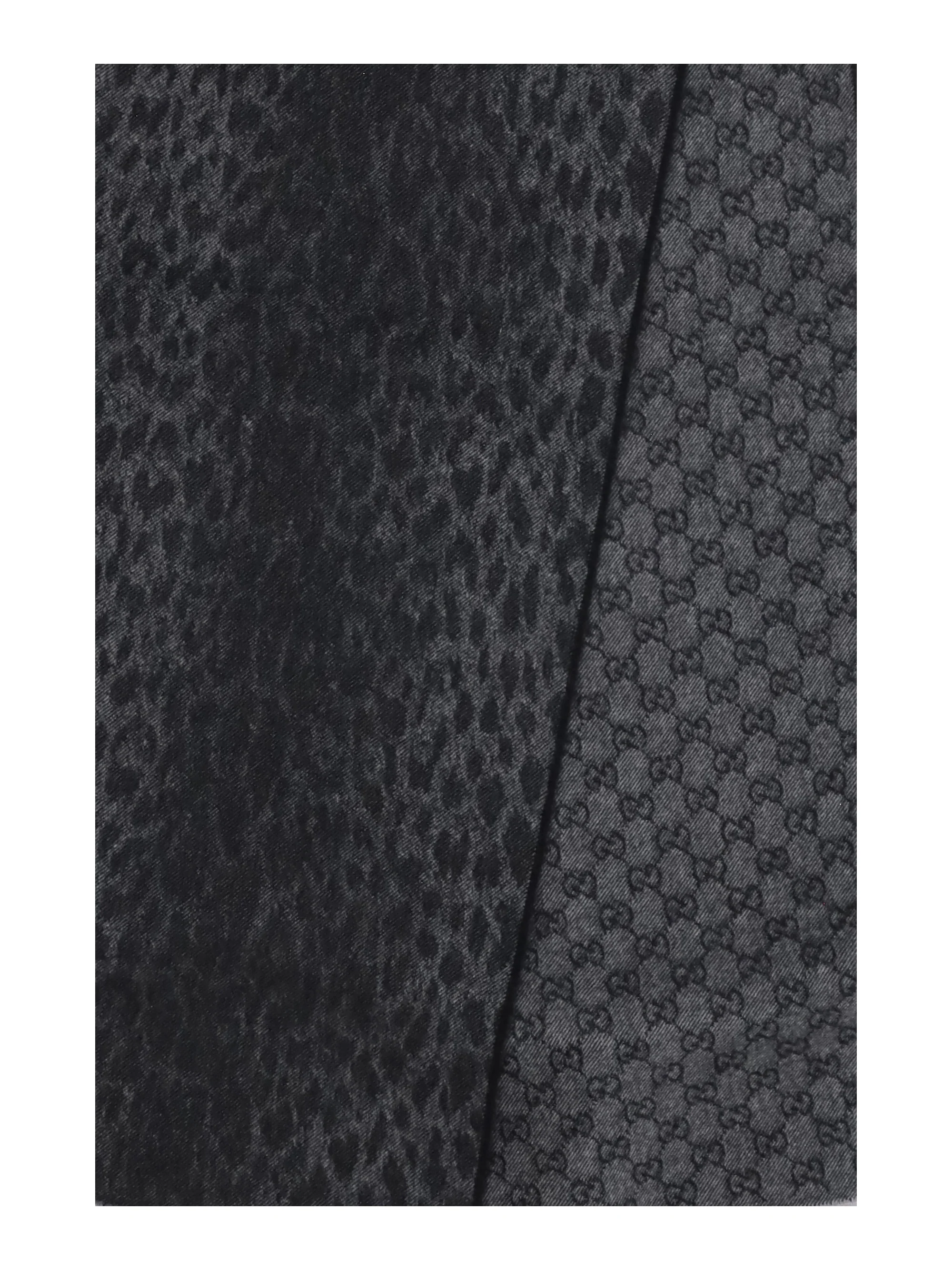 leopard-print wool scarf with monogram