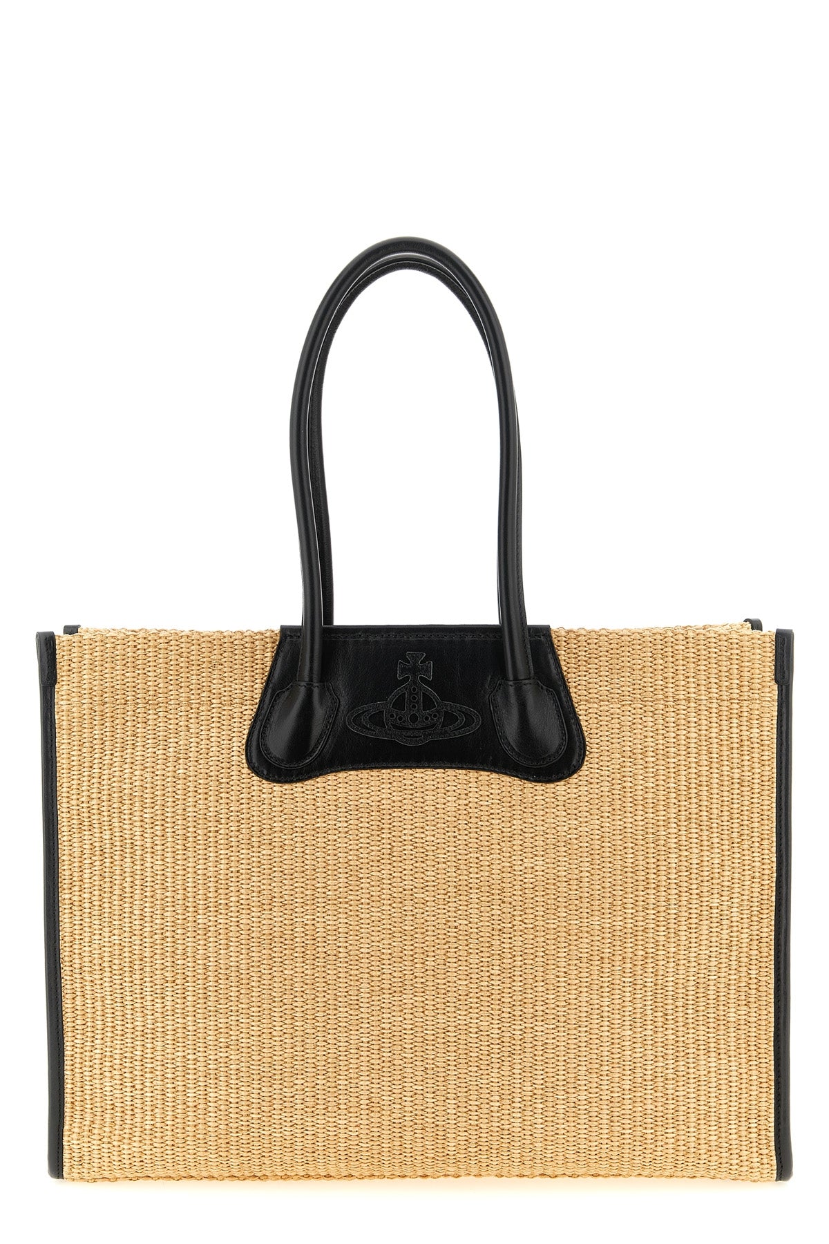 VIVIENNE WESTWOOD OS braided raffia troy shopping bag