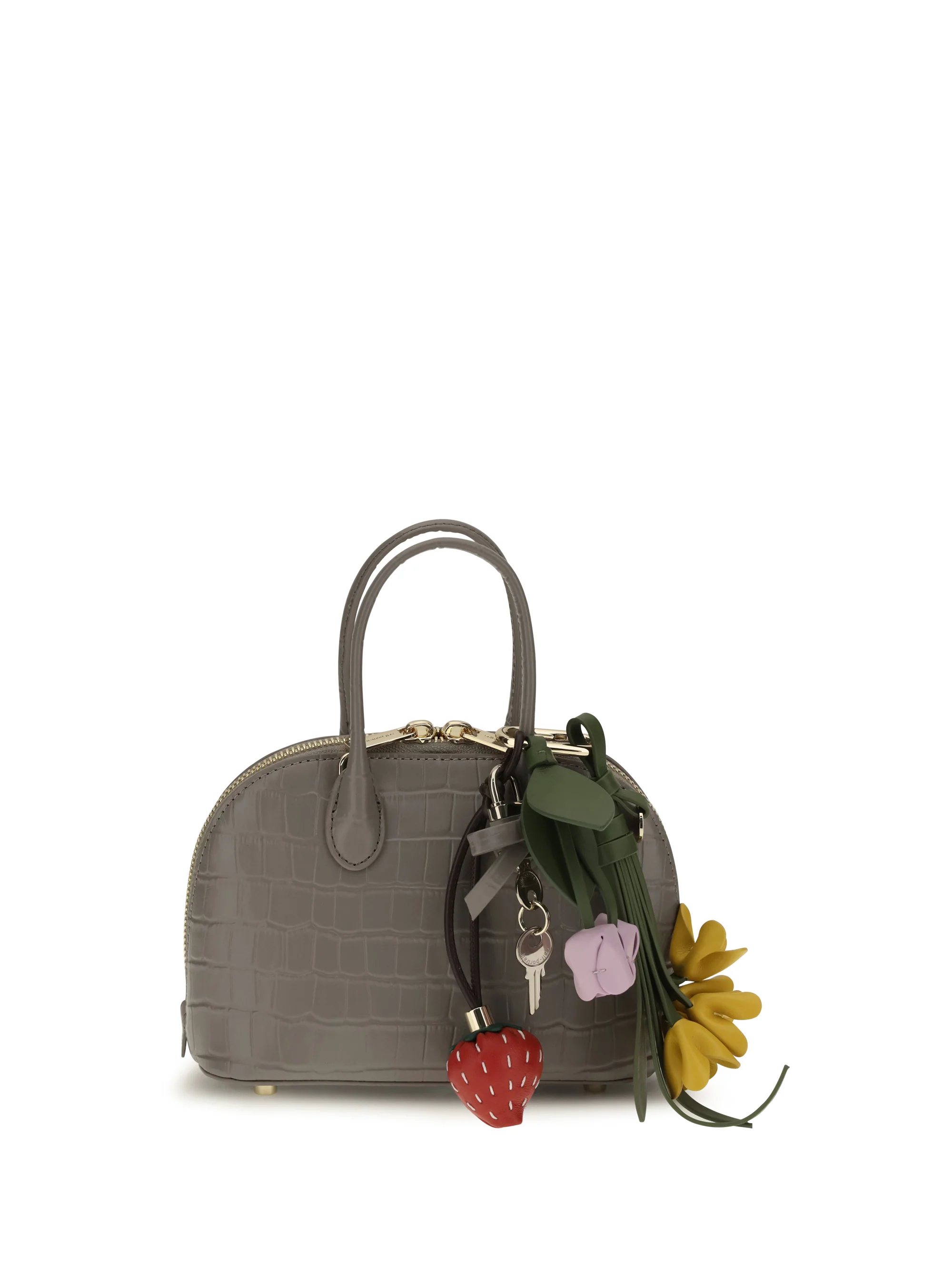 SELF-PORTRAIT OS toast crocodile-effect leather handbag