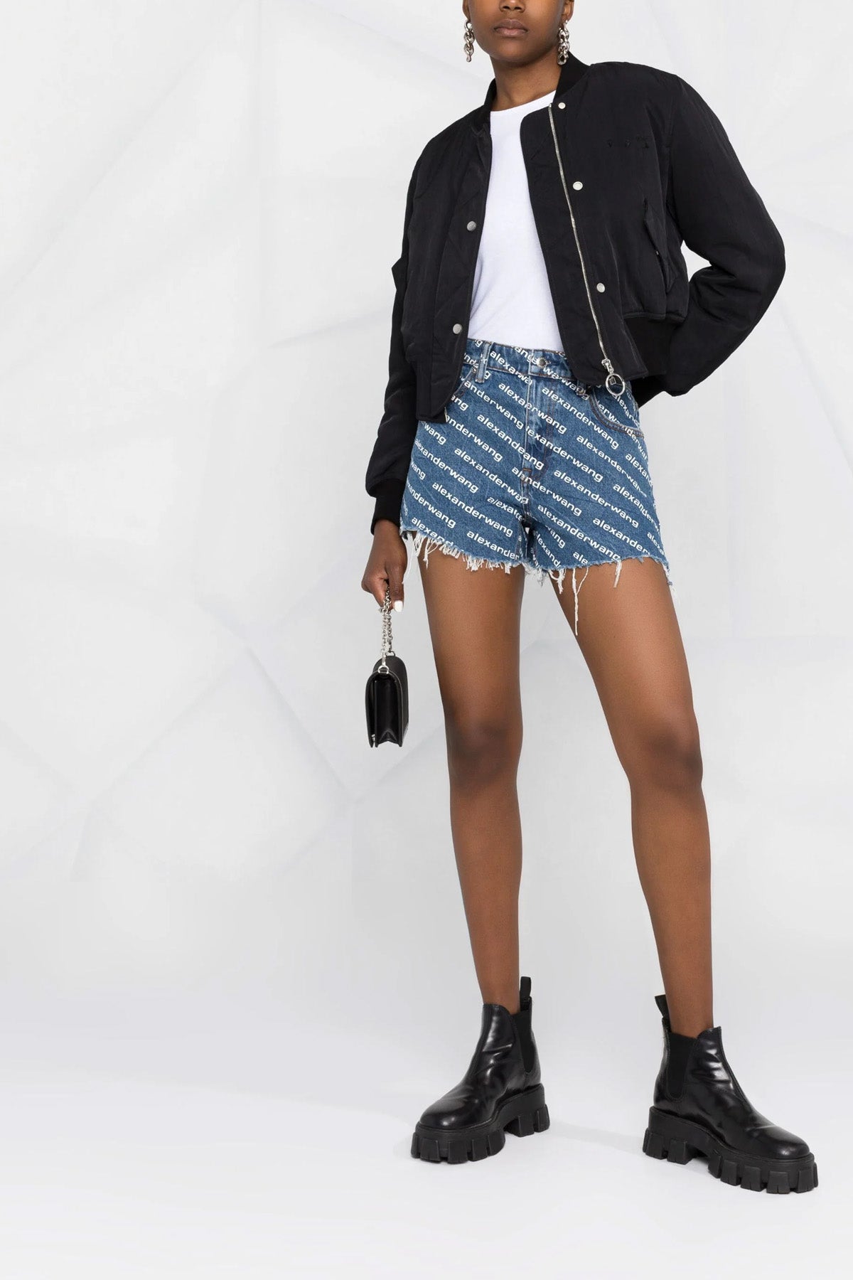 DENIM X ALEXANDER WANG 26 bite cotton denim shorts