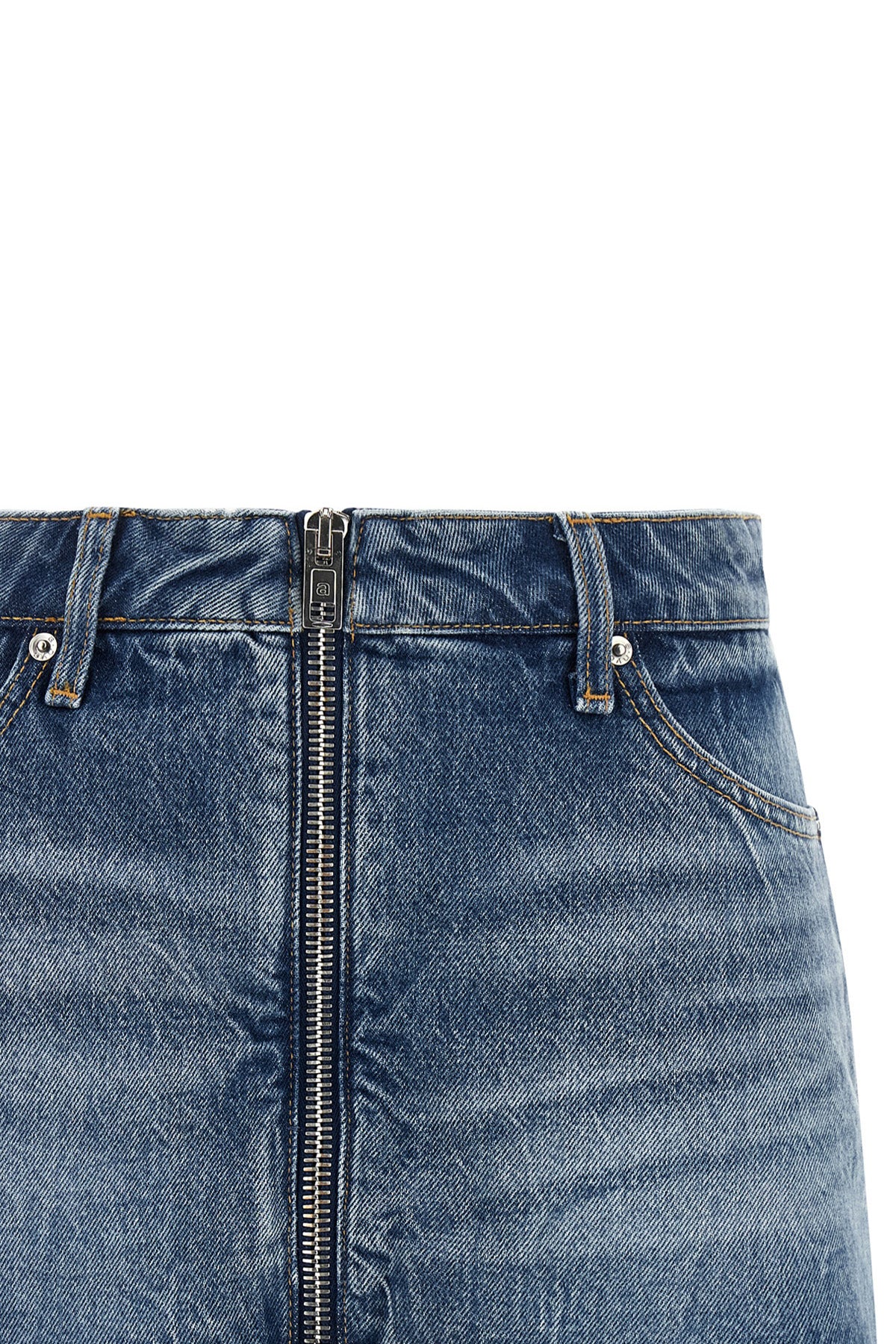 alexander wangs skort redefines the codes of denim through a hybrid and tight s