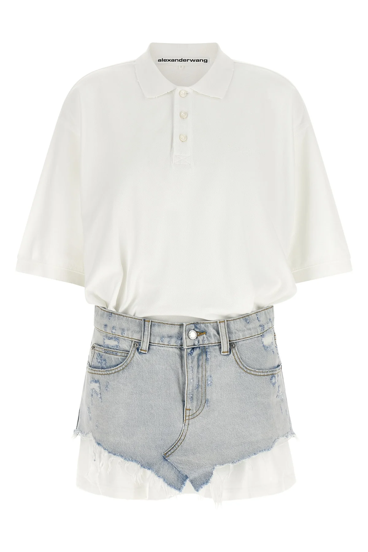 ALEXANDER WANG 0 alexander wangs mini dress redefines the concept of layering through a hybrid a
