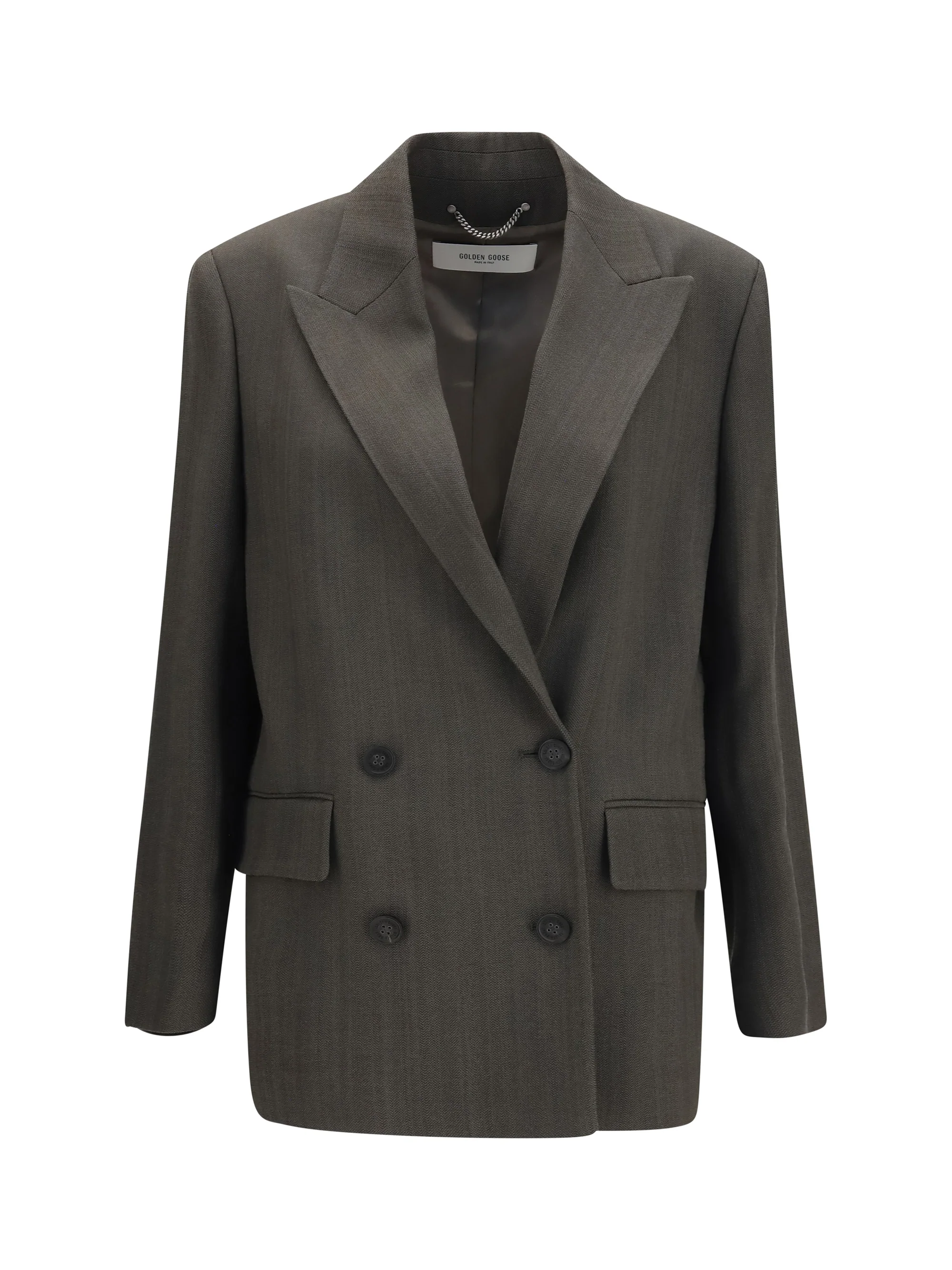 GOLDEN GOOSE 38 double-breasted blazer with drawstring
