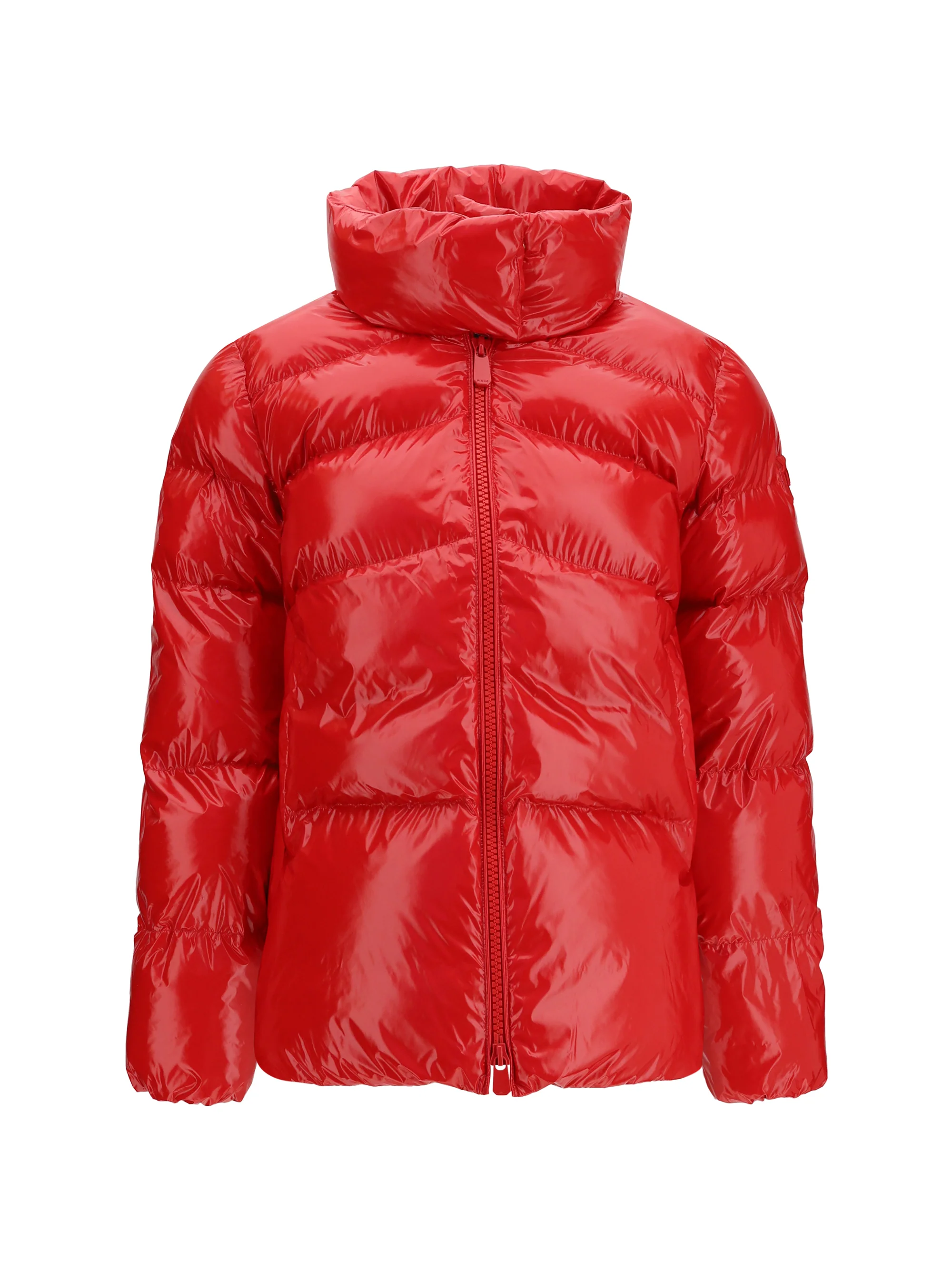 glossy quilted puffer jacket