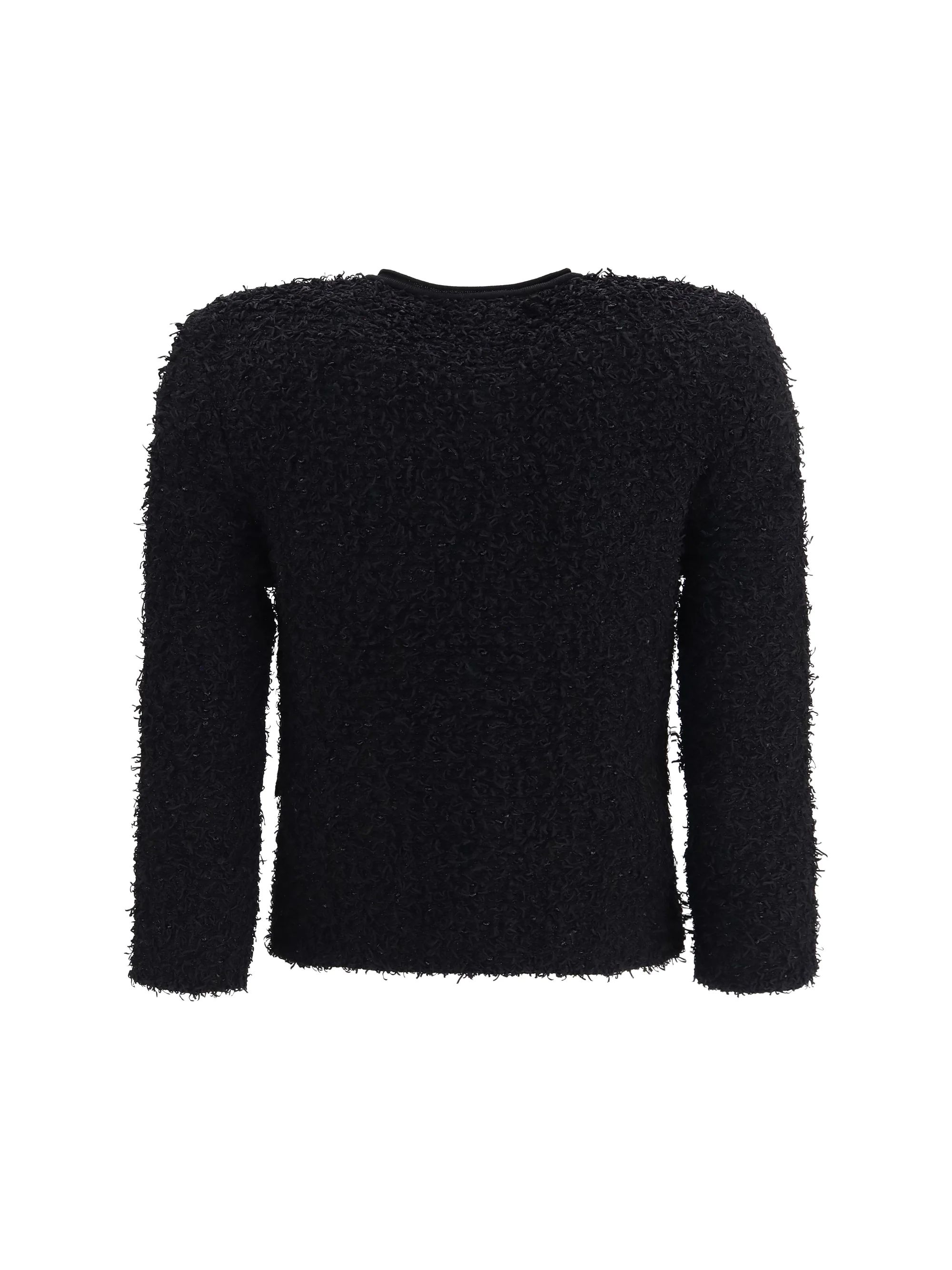 BALMAIN 36 double-breasted tweed cropped jacket with logo buttons