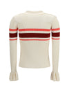striped viscose knit button top