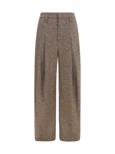 virgin wool palazzo pants with monili detail
