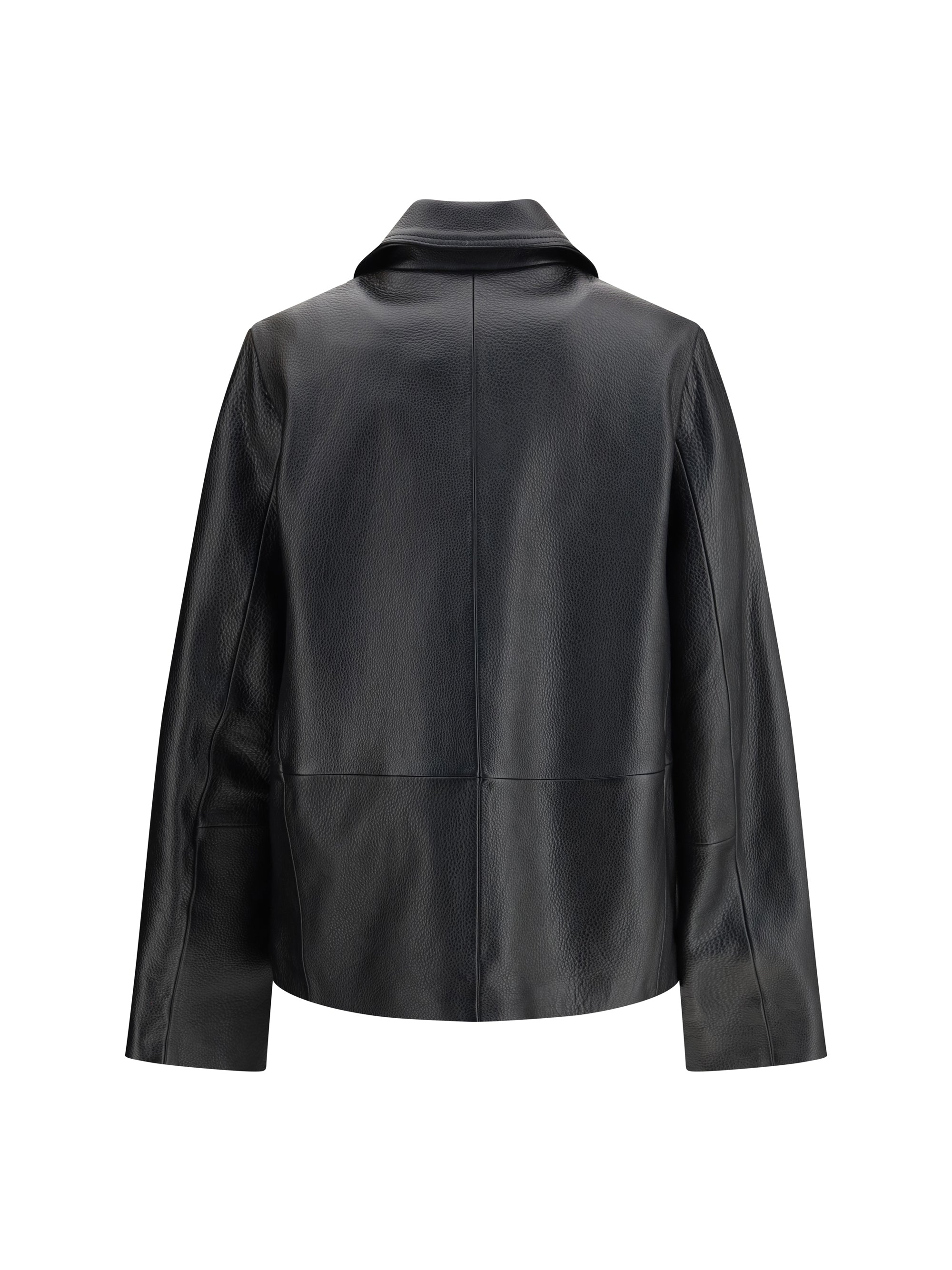 grained leather jacket