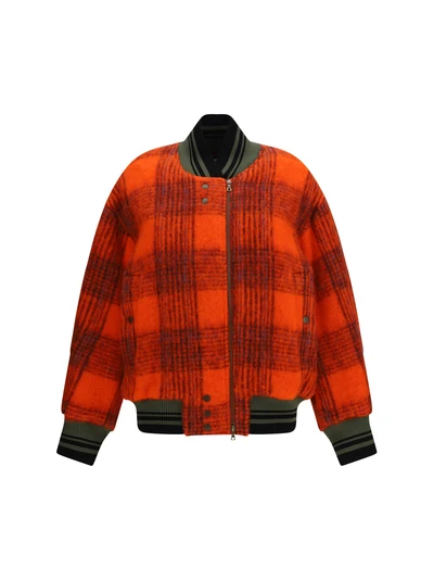 oversized mohair-blend bomber jacket