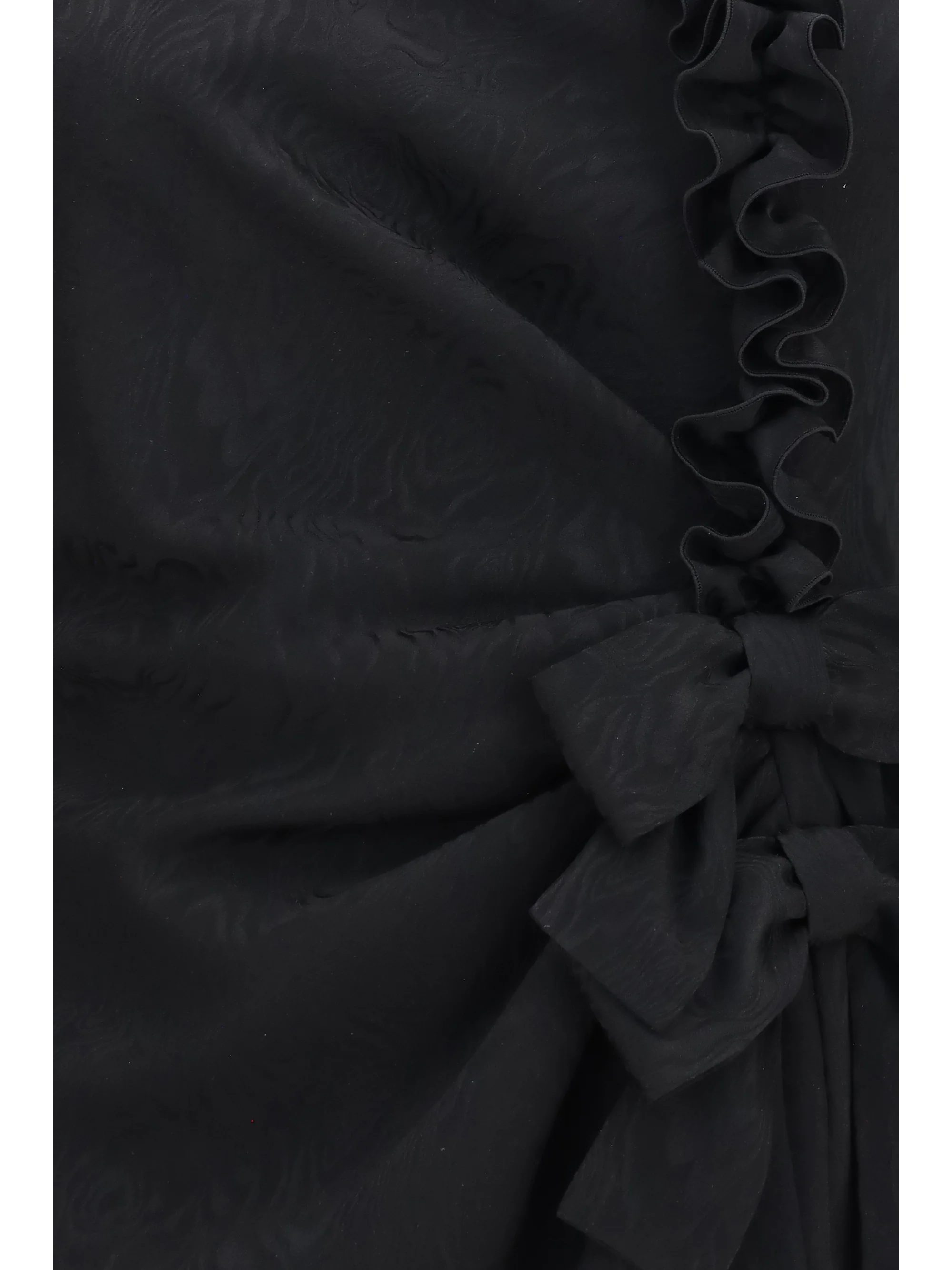 silk jacquard mini dress with ruffles