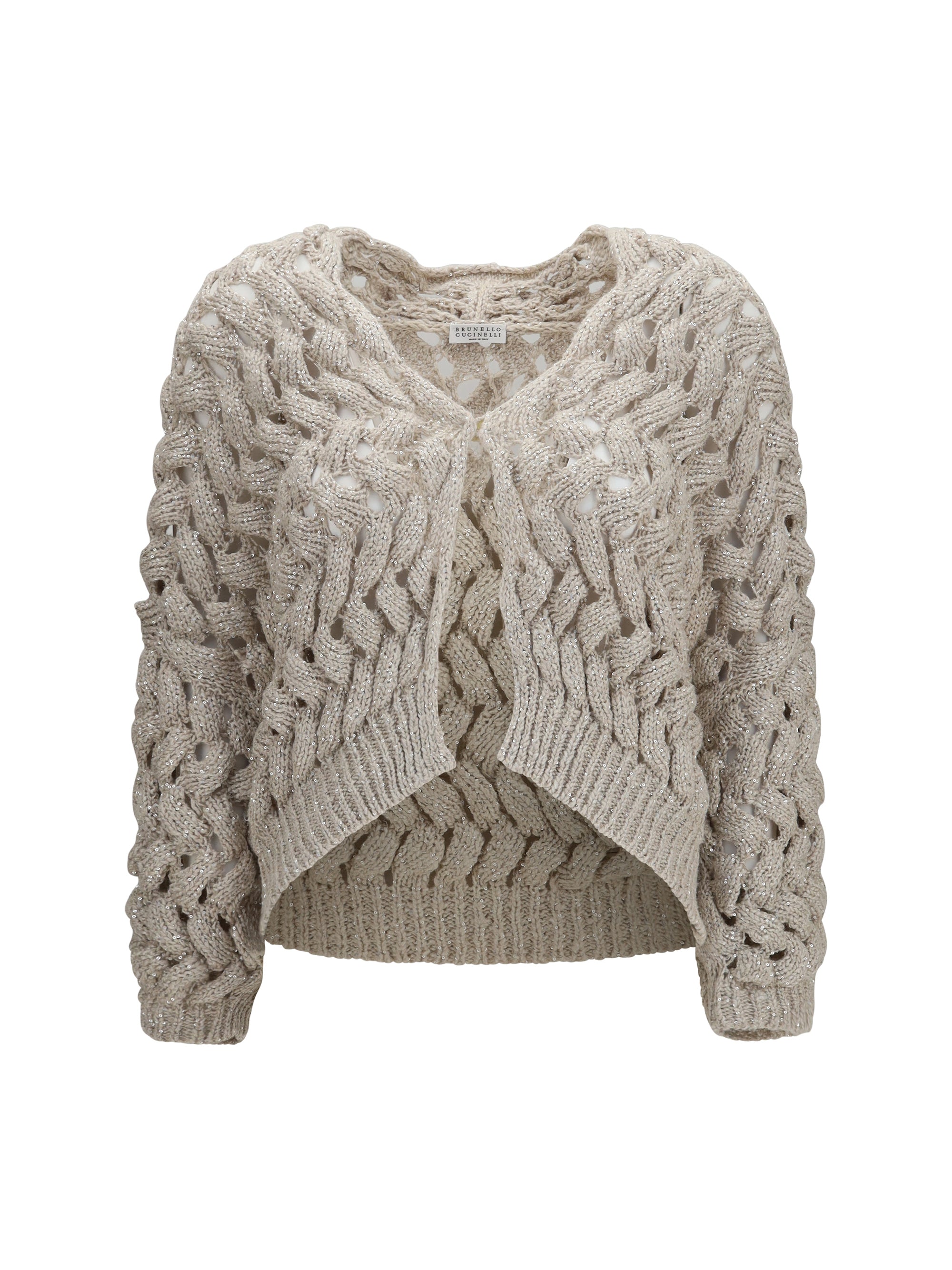BRUNELLO CUCINELLI L openwork sequin cardigan