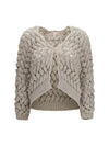 openwork sequin cardigan