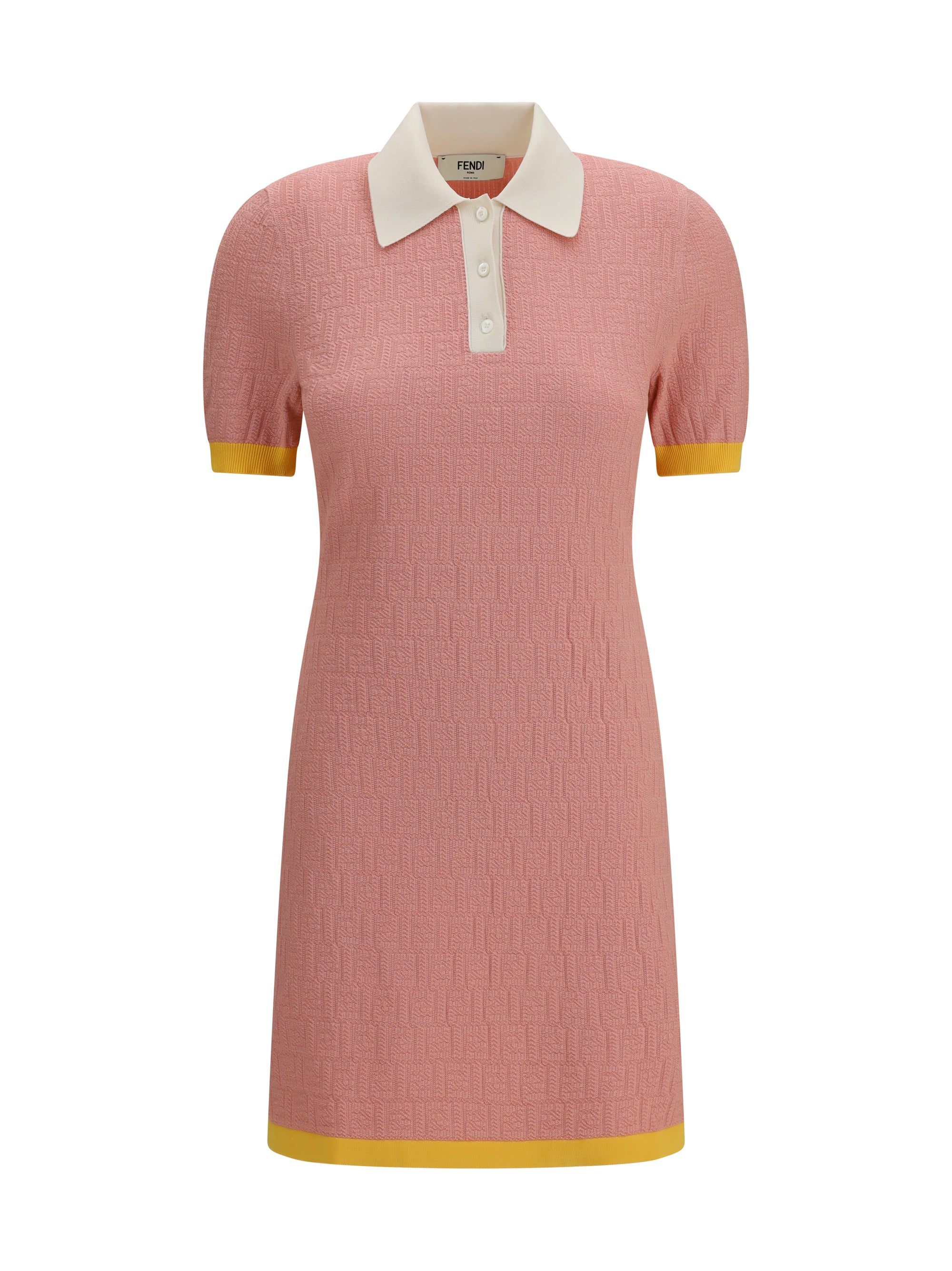 FENDI 38 short fitted cotton and silk ff dress