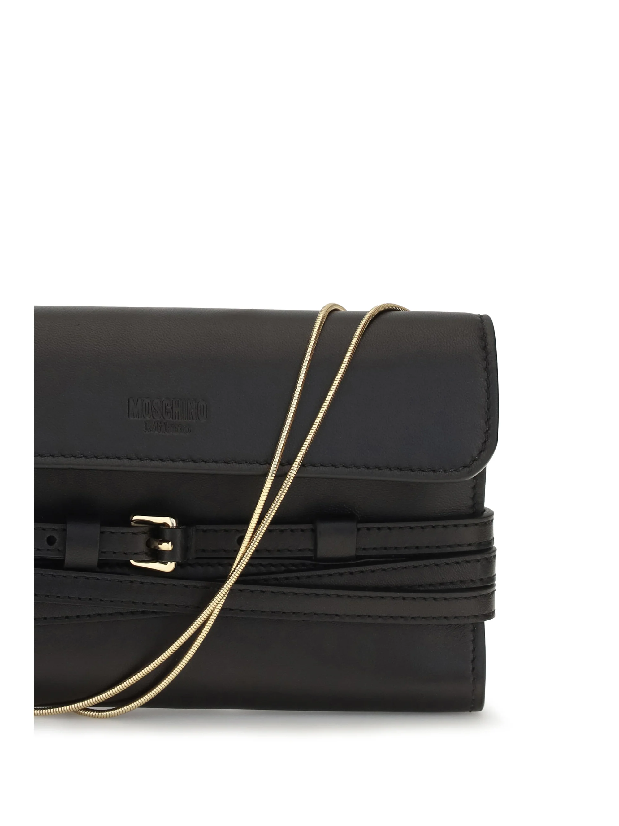 leather wallet with buckle detail