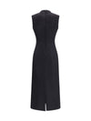 sleeveless virgin wool midi dress