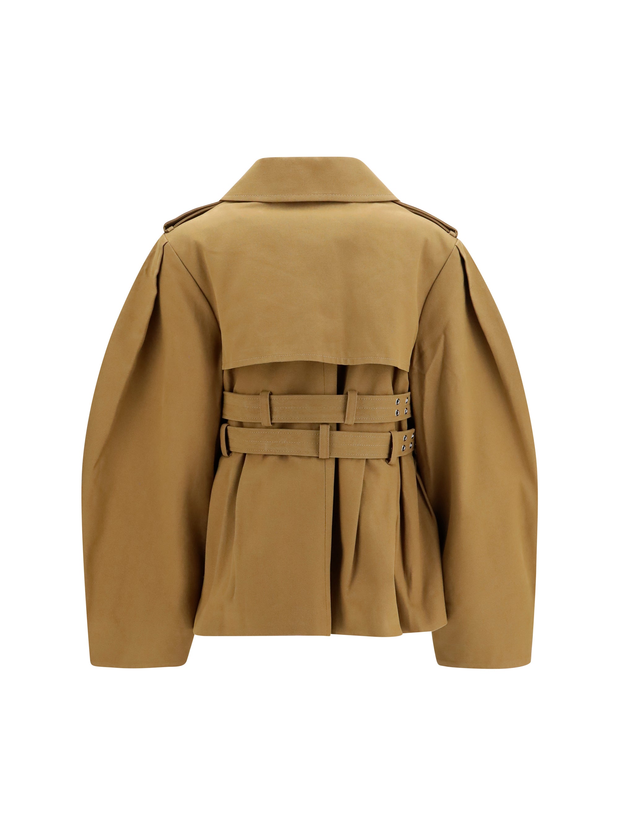 GANNI 36 canvas jacket with double belt