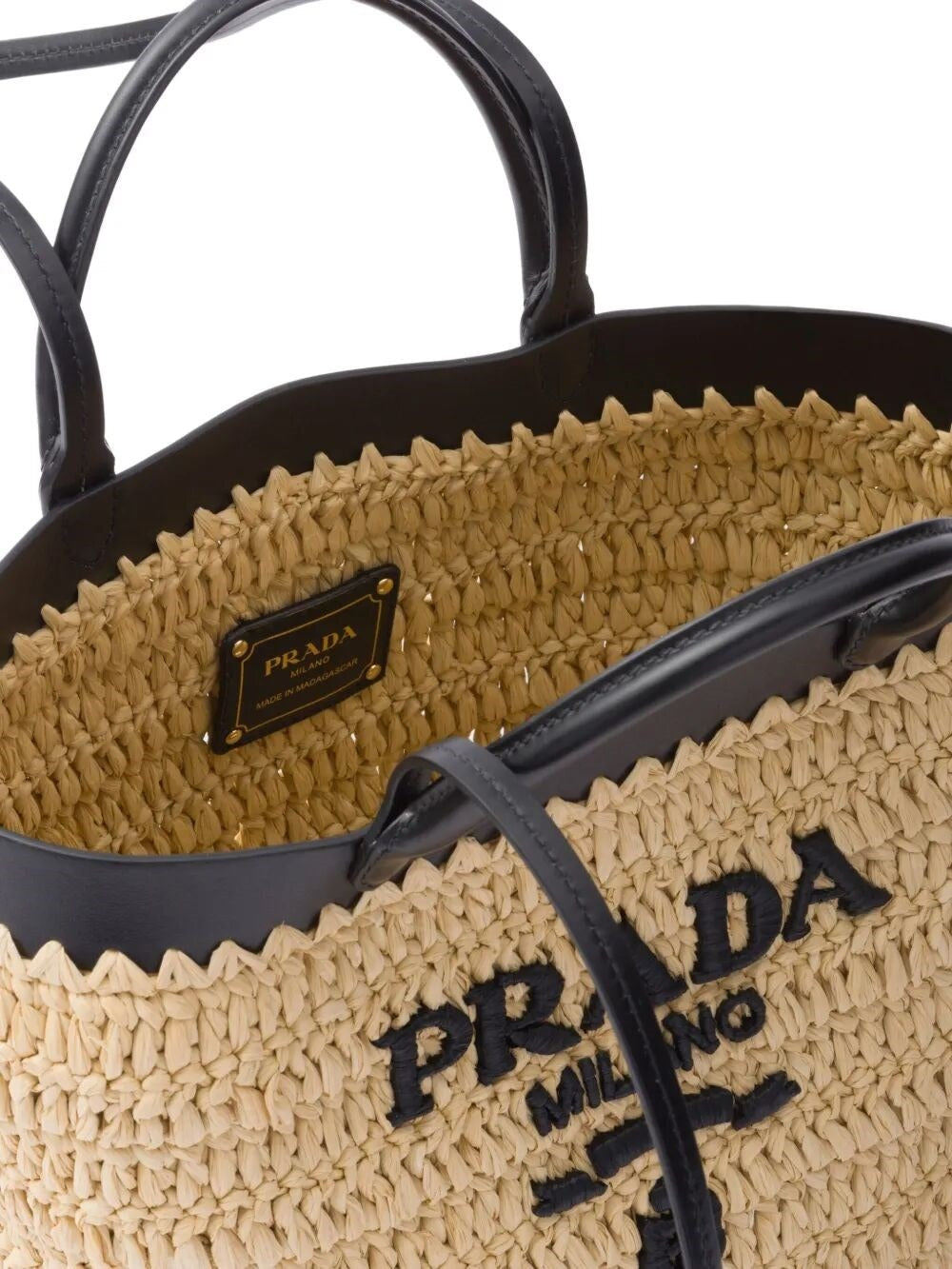 Small Crochet Leather Tote