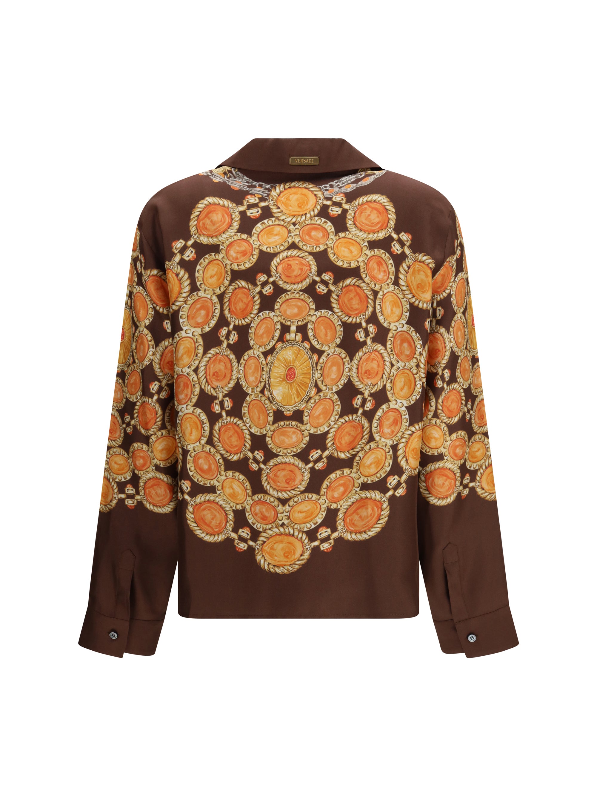 VERSACE 40 chain print buttoned shirt