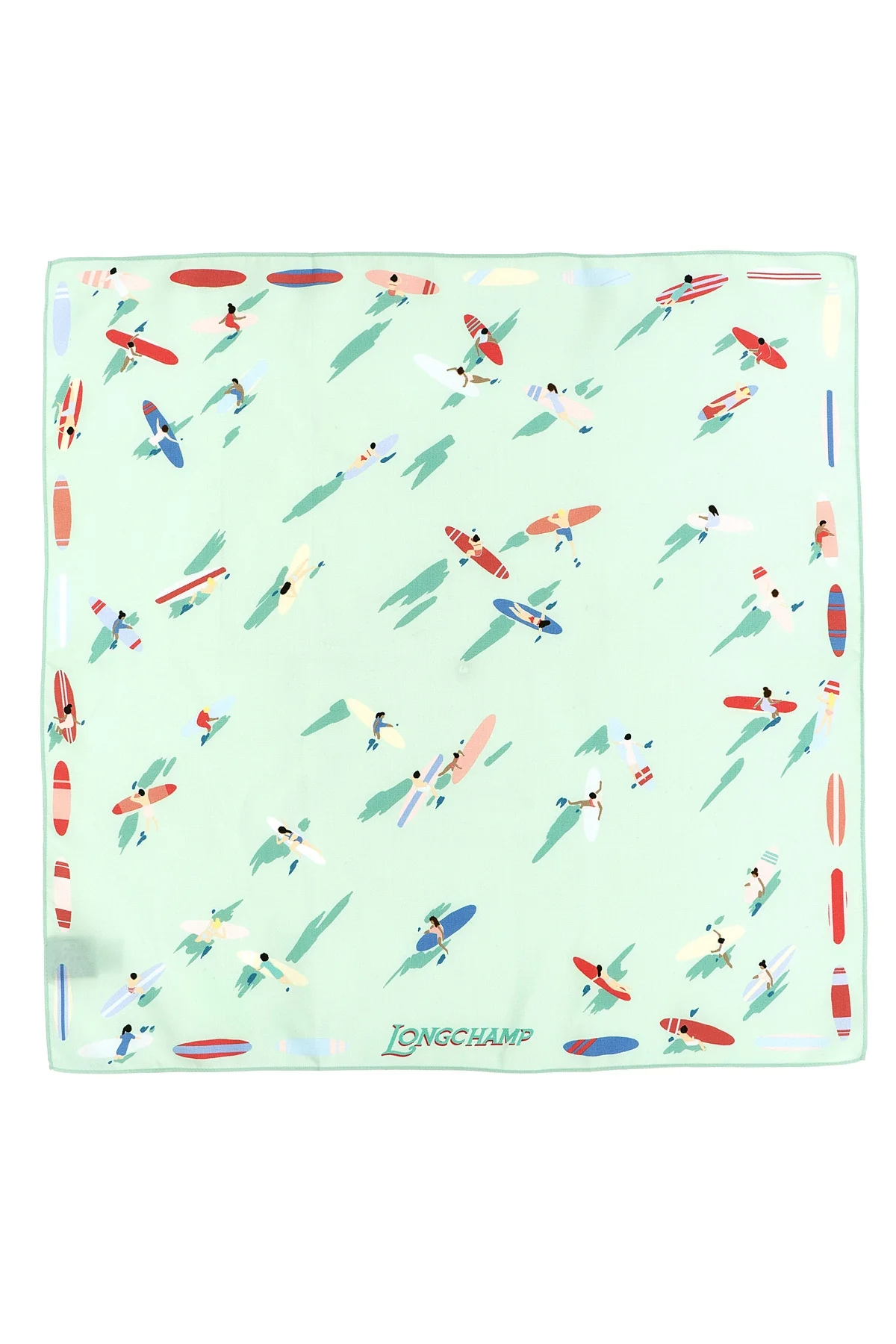 LONGCHAMP OS the longchamp en attendant la vague scarf is made of pure silk twill