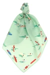 the longchamp en attendant la vague scarf is made of pure silk twill