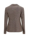 single-breasted wool and linen blazer