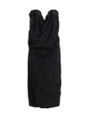 draped dress with sculptural floral details