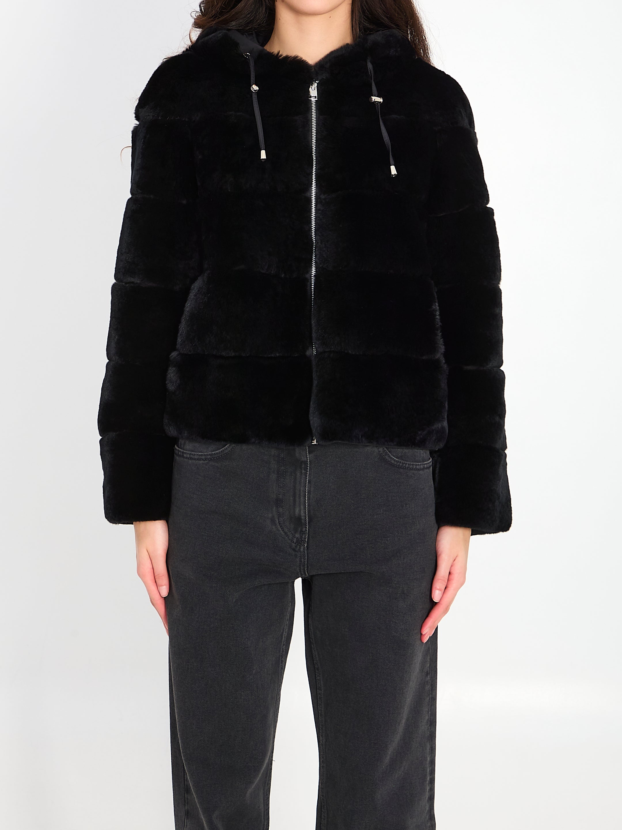YVES SALOMON 36 reversible green fur 