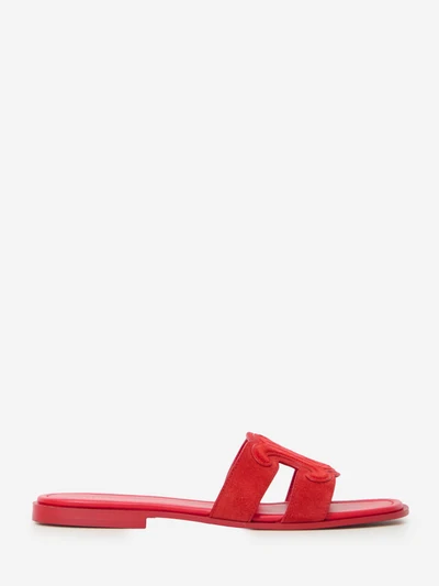 marina mule in suede calfskin