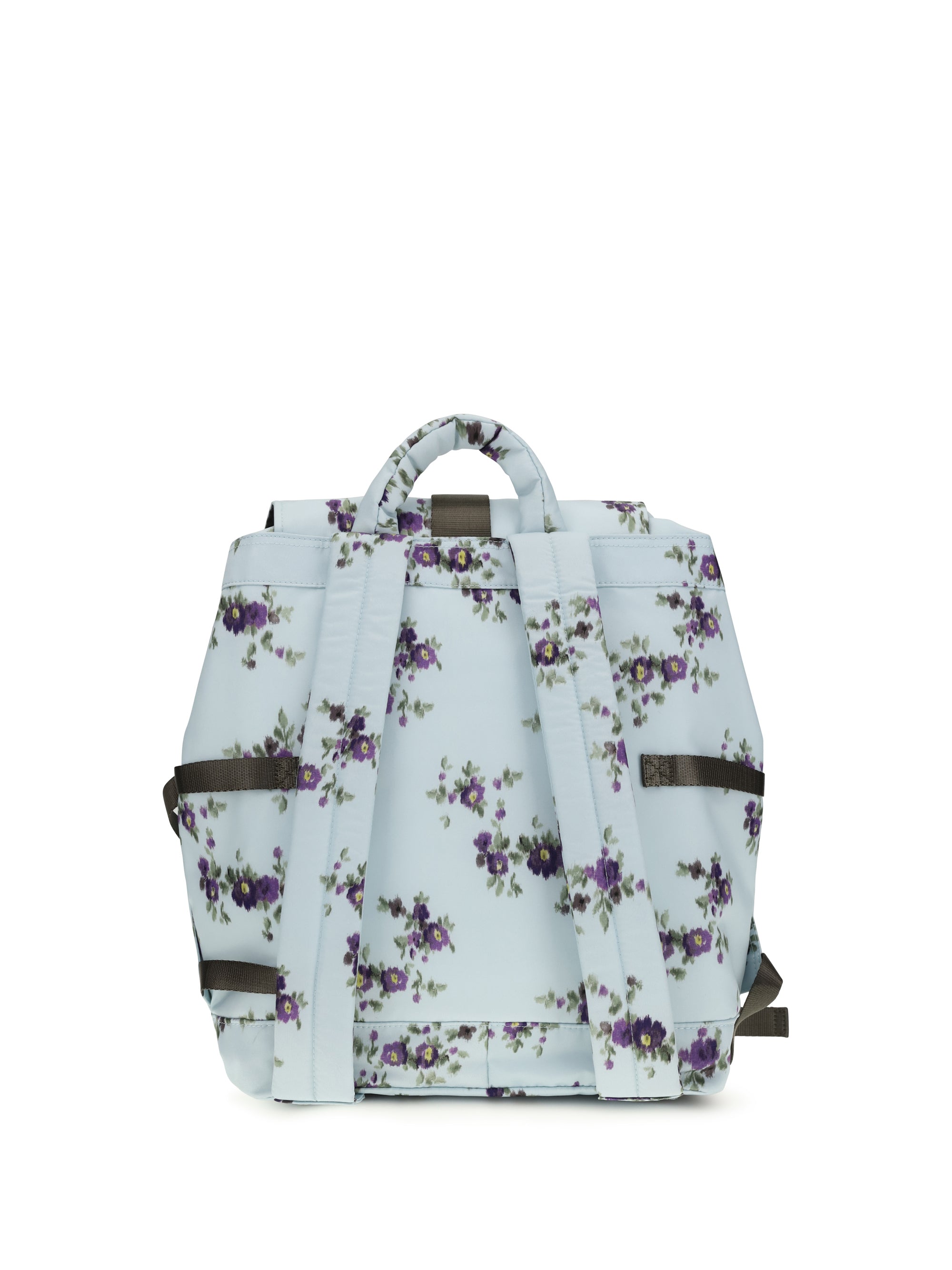 GANNI OS re-tech nylon backpack with floral pattern