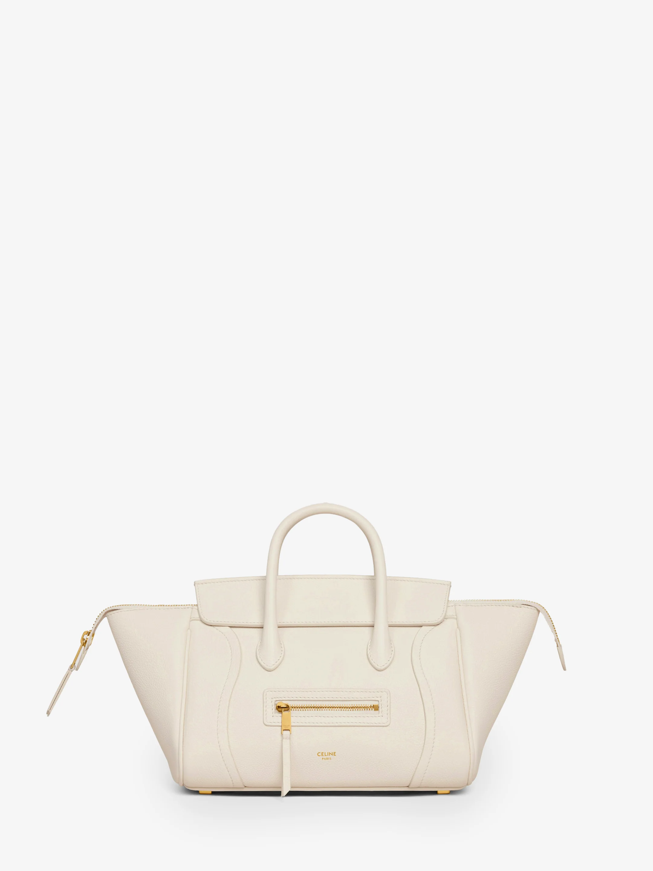 CELINE OS white cotton small new luggage bag