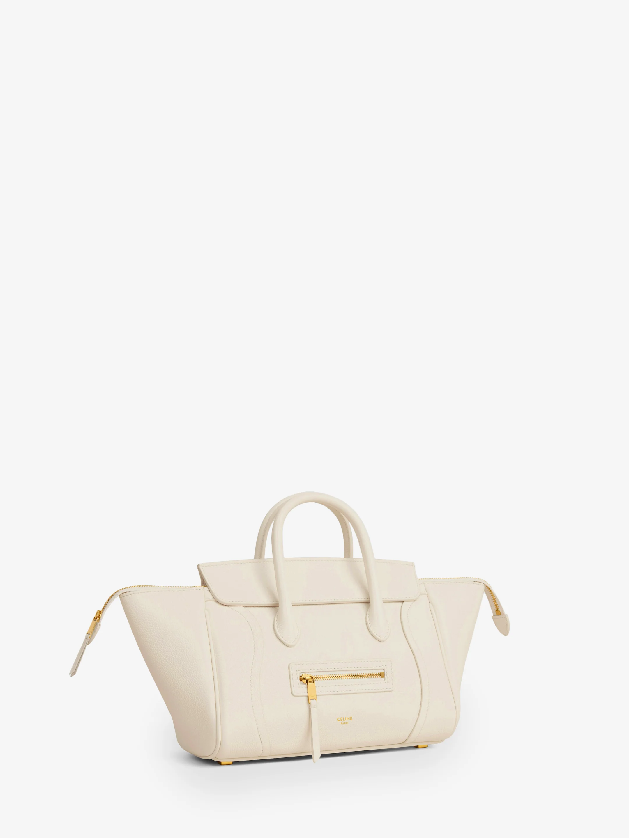 CELINE OS white cotton small new luggage bag
